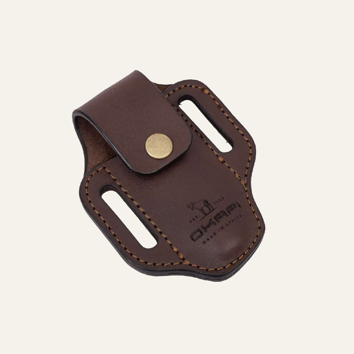 Okapi heritage Knife Sheath with belt clip – leather, South African-made