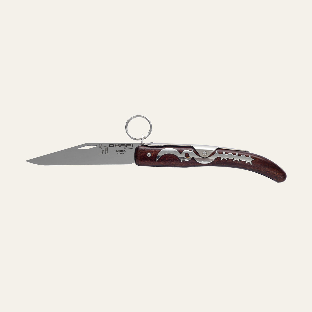 South African-made Okapi 907E Lock knife with polished wooden grip