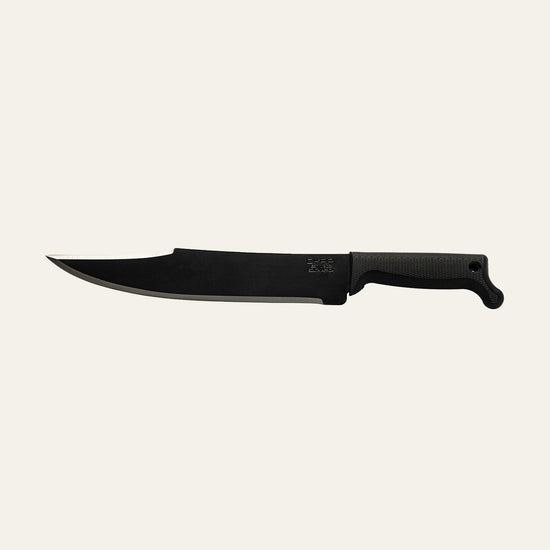 Tactical black-handled Okapi Bowie machete