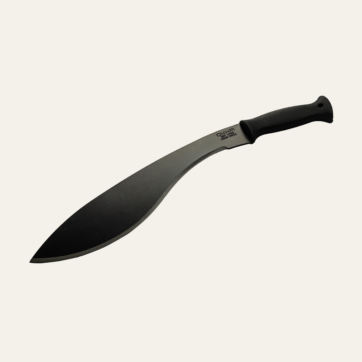 Okapi Kukri machete with Tactical Black handle displayed on white background product image