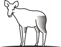 Okapi buck logo in black and white animal icon