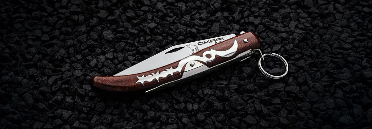 Okapi Lock 907E Knife with wooden handle